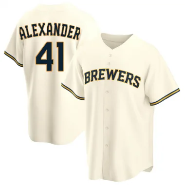 Abner Uribe Youth Nike Cream Milwaukee Brewers Home Replica Custom Jersey Size: Extra Large