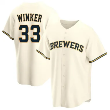 HOT!! Welcome Jesse Winker #33 Milwaukee Brewers Name & Number T-Shirt  S-5XL